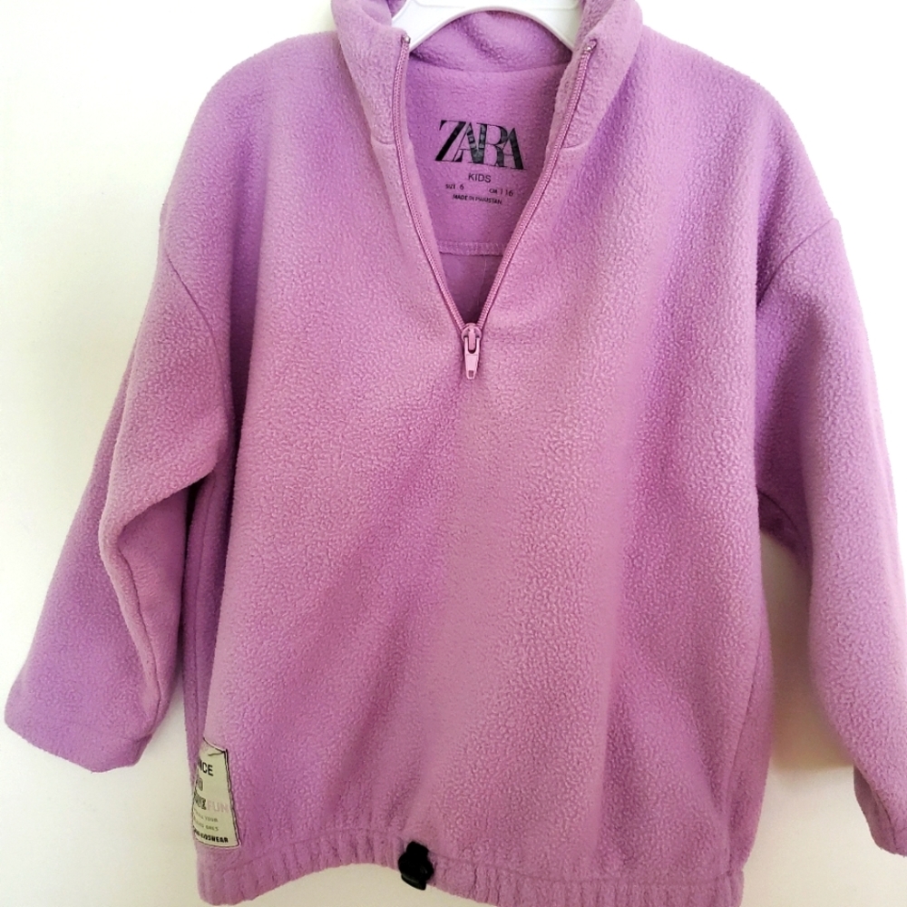 Jacket with zipper, for 5-6 years old girl, light lilac color